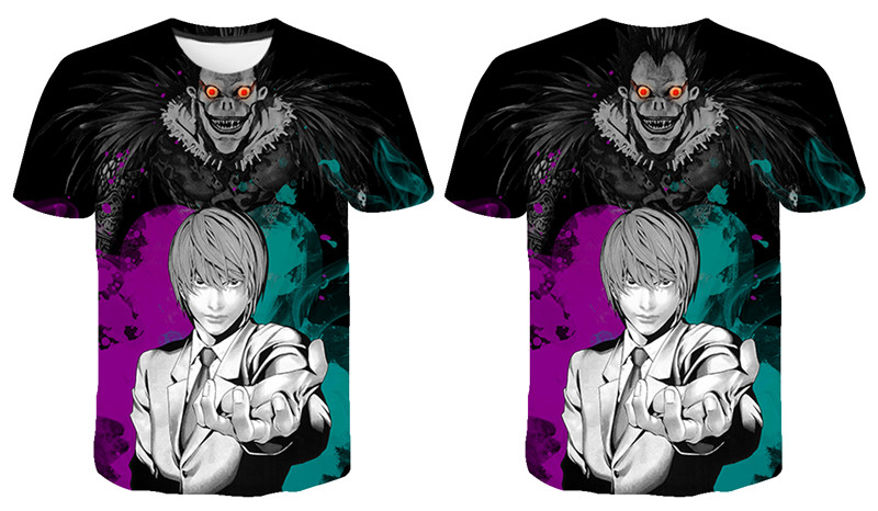 Movie Anime DN Death Note 3D Printed Casual Short Sleeve T-Shirt Movie Anime DN Death Note 3D Printed Casual Short Sleeve T-Shirt