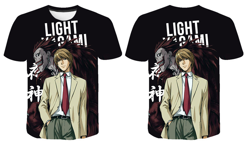 Movie Anime DN Death Note 3D Printed Casual Short Sleeve T-Shirt Movie Anime DN Death Note 3D Printed Casual Short Sleeve T-Shirt