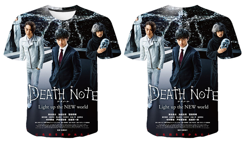 Movie Anime DN Death Note 3D Printed Casual Short Sleeve T-Shirt Movie Anime DN Death Note 3D Printed Casual Short Sleeve T-Shirt