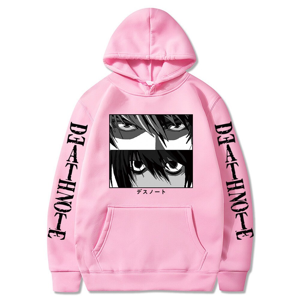 Death Note Kira L Lawliet Eyes Anime Print Long Sleeve Hoodie - Death ...