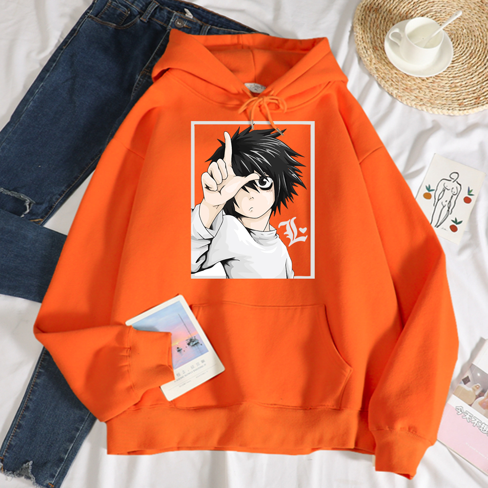 Japanese Anime DN Death Note Cool Women Hoodie Harajuku Fleece Sweatshirt Crewneck Creativity Clothing Casual Loose Hoodies Female