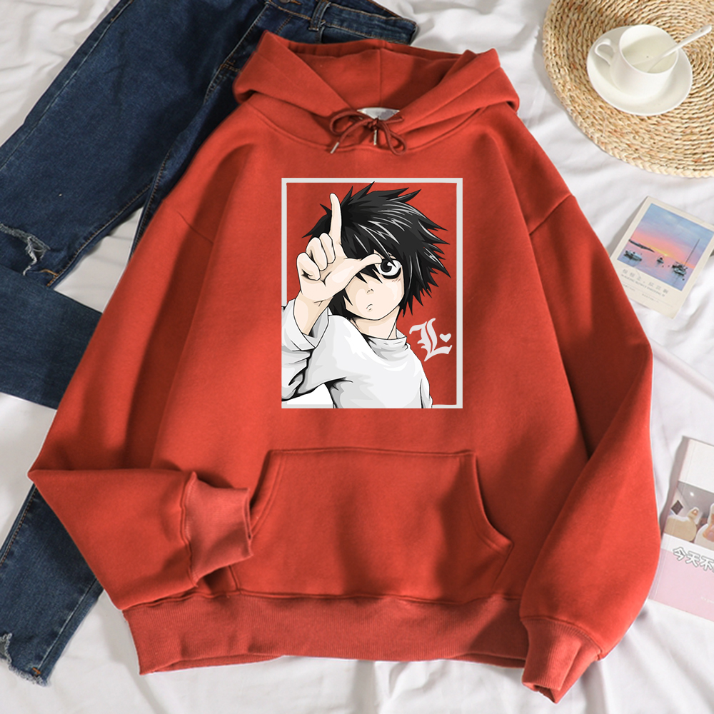 Japanese Anime DN Death Note Cool Women Hoodie Harajuku Fleece Sweatshirt Crewneck Creativity Clothing Casual Loose Hoodies Female
