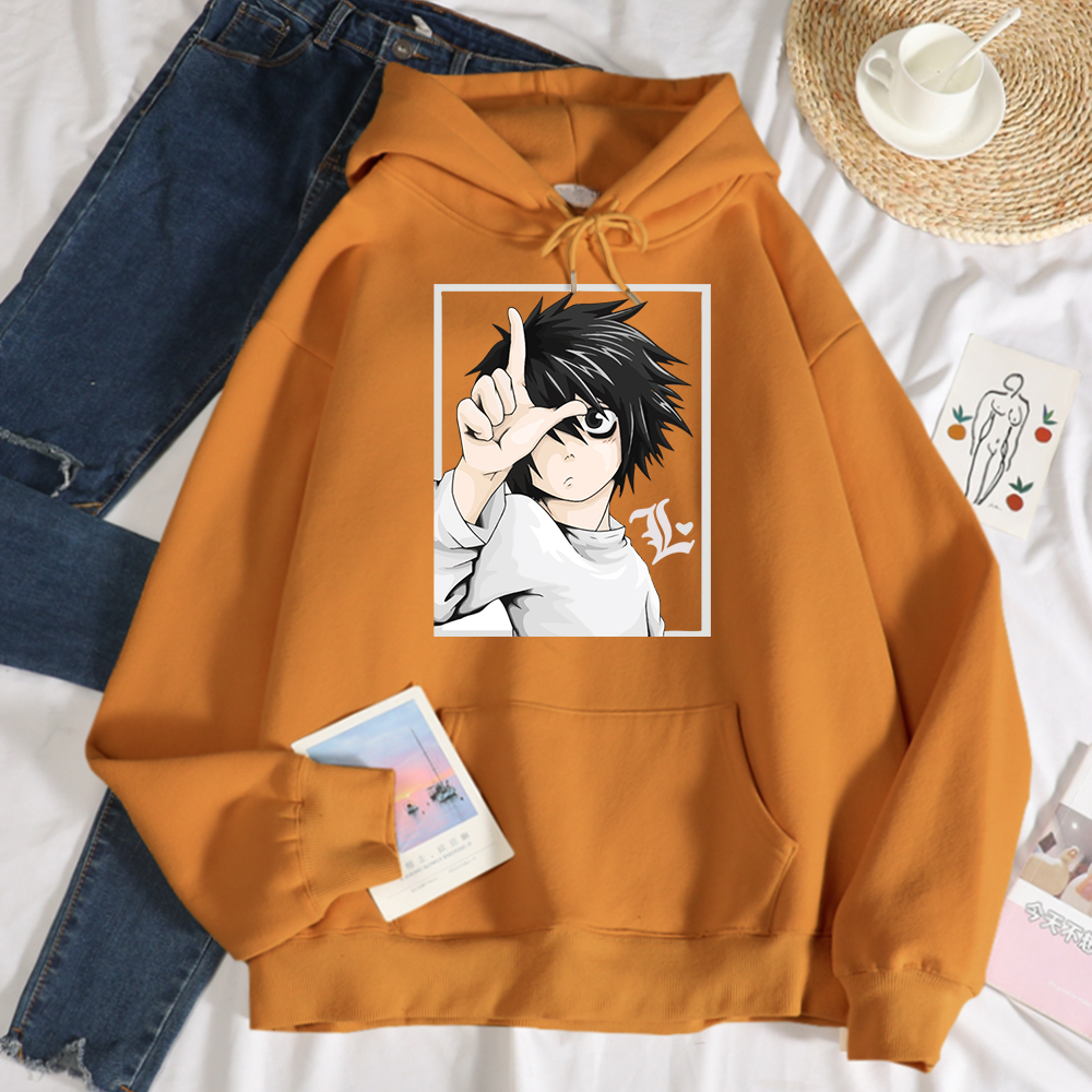 Japanese Anime DN Death Note Cool Women Hoodie Harajuku Fleece Sweatshirt Crewneck Creativity Clothing Casual Loose Hoodies Female