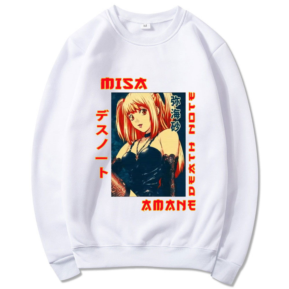 2021 Spring Autumn Men Crewneck Pullover Sweatshirts Casual Streetwear Retro Anime DN Death Note Misa Amane Hoodies Japan Hoodie 2021 Spring Autumn Men Crewneck Pullover Sweatshirts Casual Streetwear Retro Anime DN Death Note Misa Amane Hoodies Japan Hoodie