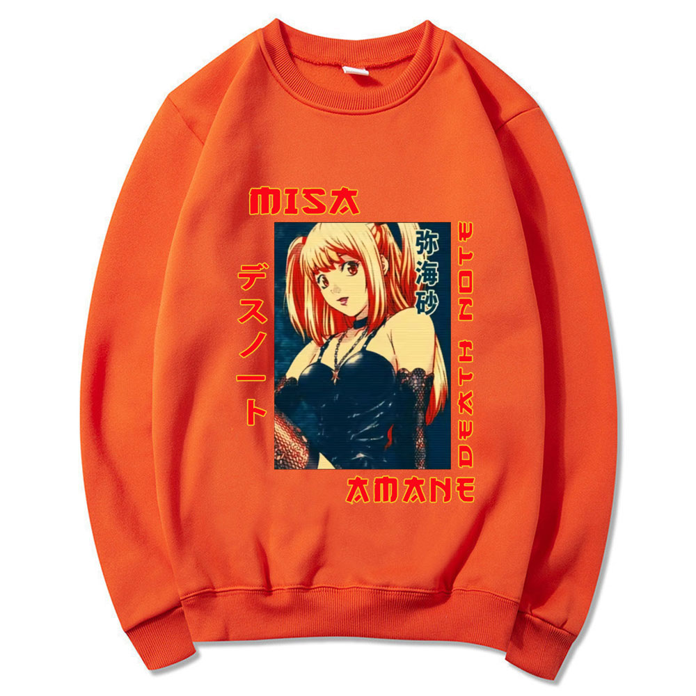 2021 Spring Autumn Men Crewneck Pullover Sweatshirts Casual Streetwear Retro Anime DN Death Note Misa Amane Hoodies Japan Hoodie 2021 Spring Autumn Men Crewneck Pullover Sweatshirts Casual Streetwear Retro Anime DN Death Note Misa Amane Hoodies Japan Hoodie