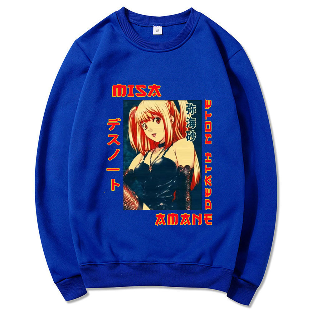 2021 Spring Autumn Men Crewneck Pullover Sweatshirts Casual Streetwear Retro Anime DN Death Note Misa Amane Hoodies Japan Hoodie 2021 Spring Autumn Men Crewneck Pullover Sweatshirts Casual Streetwear Retro Anime DN Death Note Misa Amane Hoodies Japan Hoodie