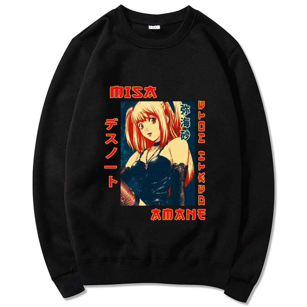 2021 Spring Autumn Men Crewneck Pullover Sweatshirts Casual Streetwear Retro Anime DN Death Note Misa Amane Hoodies Japan Hoodie 2021 Spring Autumn Men Crewneck Pullover Sweatshirts Casual Streetwear Retro Anime DN Death Note Misa Amane Hoodies Japan Hoodie