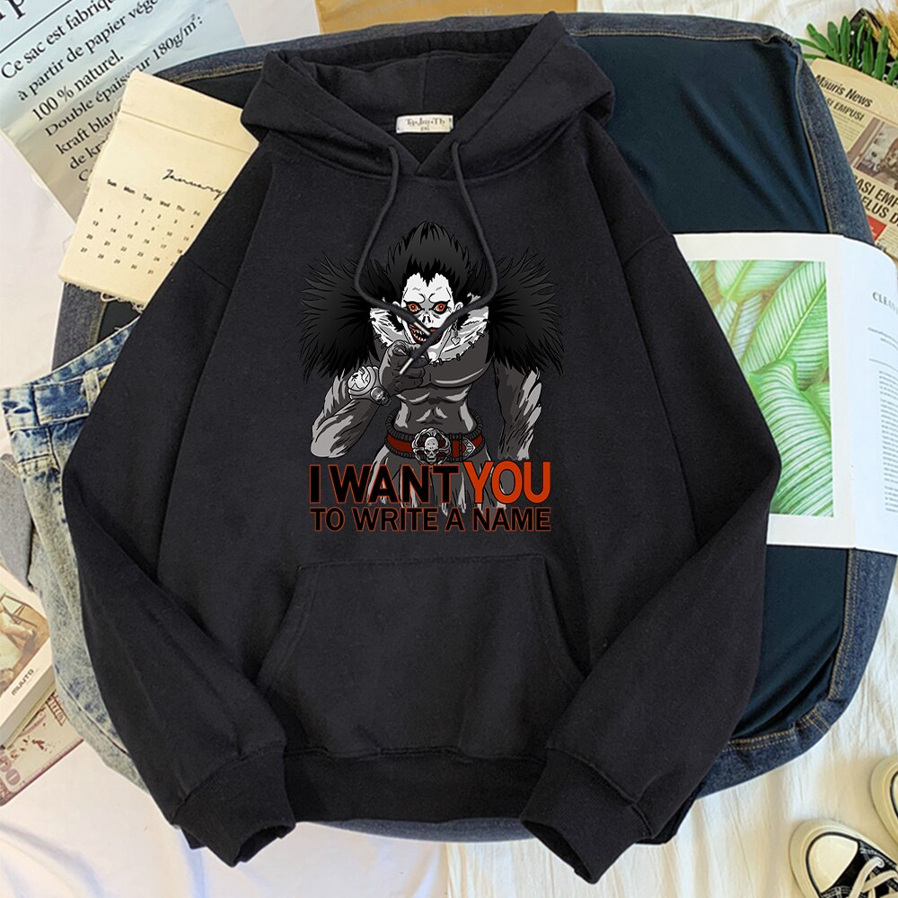Man Hoodie Japan Anime DN Death Note I Want You Streetwear Trend Hoodie For Mens Street Fashion Hoodies Fleece Sweatshirt Men Man Hoodie Japan Anime DN Death Note I Want You Streetwear Trend Hoodie For Mens Street Fashion Hoodies Fleece Sweatshirt Men
