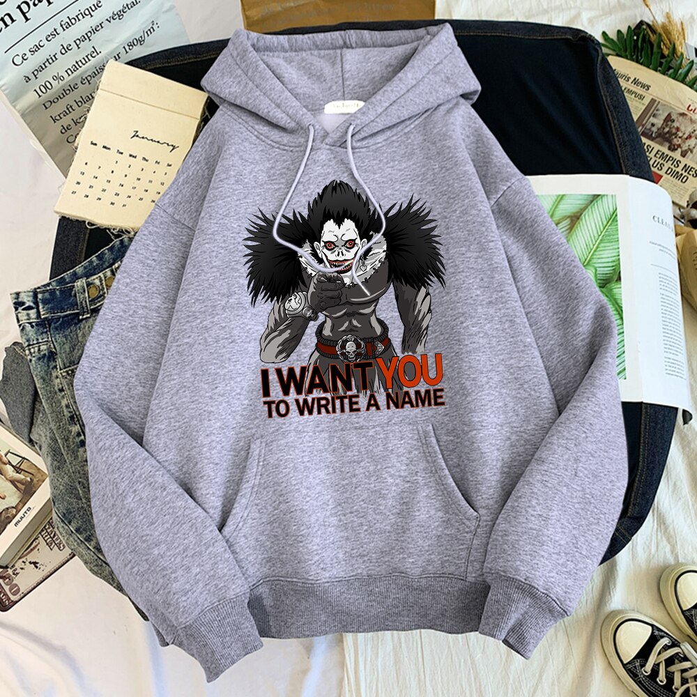 Man Hoodie Japan Anime DN Death Note I Want You Streetwear Trend Hoodie For Mens Street Fashion Hoodies Fleece Sweatshirt Men Man Hoodie Japan Anime DN Death Note I Want You Streetwear Trend Hoodie For Mens Street Fashion Hoodies Fleece Sweatshirt Men