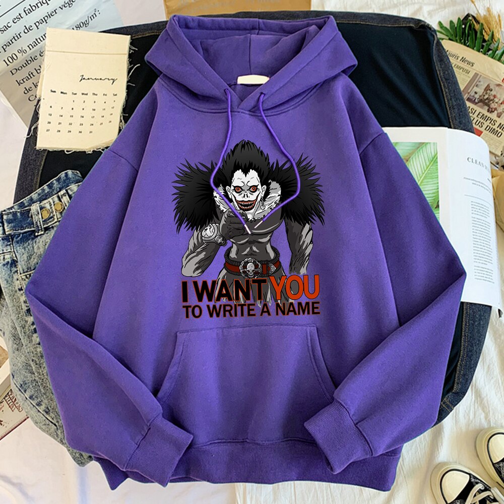 Man Hoodie Japan Anime DN Death Note I Want You Streetwear Trend Hoodie For Mens Street Fashion Hoodies Fleece Sweatshirt Men Man Hoodie Japan Anime DN Death Note I Want You Streetwear Trend Hoodie For Mens Street Fashion Hoodies Fleece Sweatshirt Men