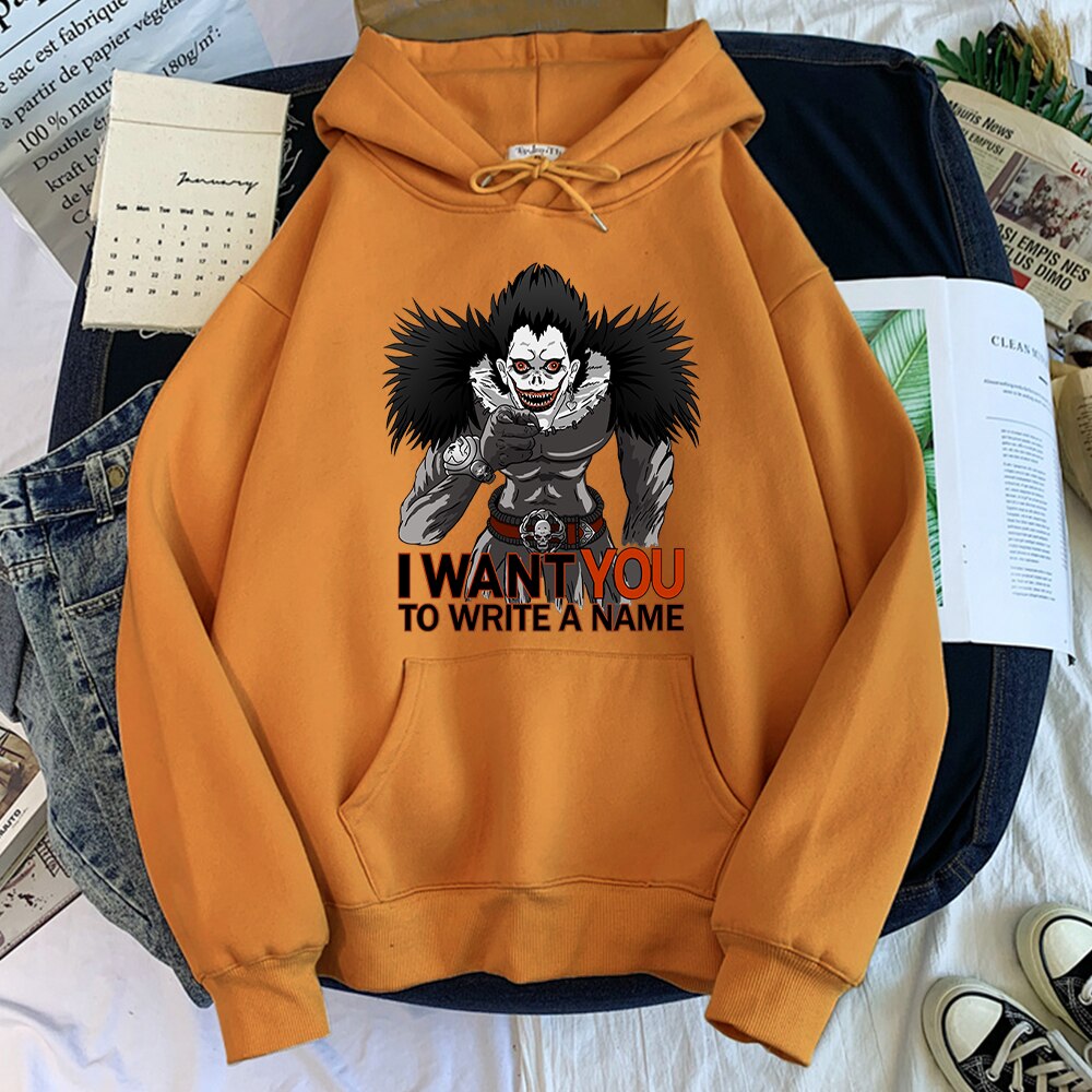 Man Hoodie Japan Anime DN Death Note I Want You Streetwear Trend Hoodie For Mens Street Fashion Hoodies Fleece Sweatshirt Men Man Hoodie Japan Anime DN Death Note I Want You Streetwear Trend Hoodie For Mens Street Fashion Hoodies Fleece Sweatshirt Men