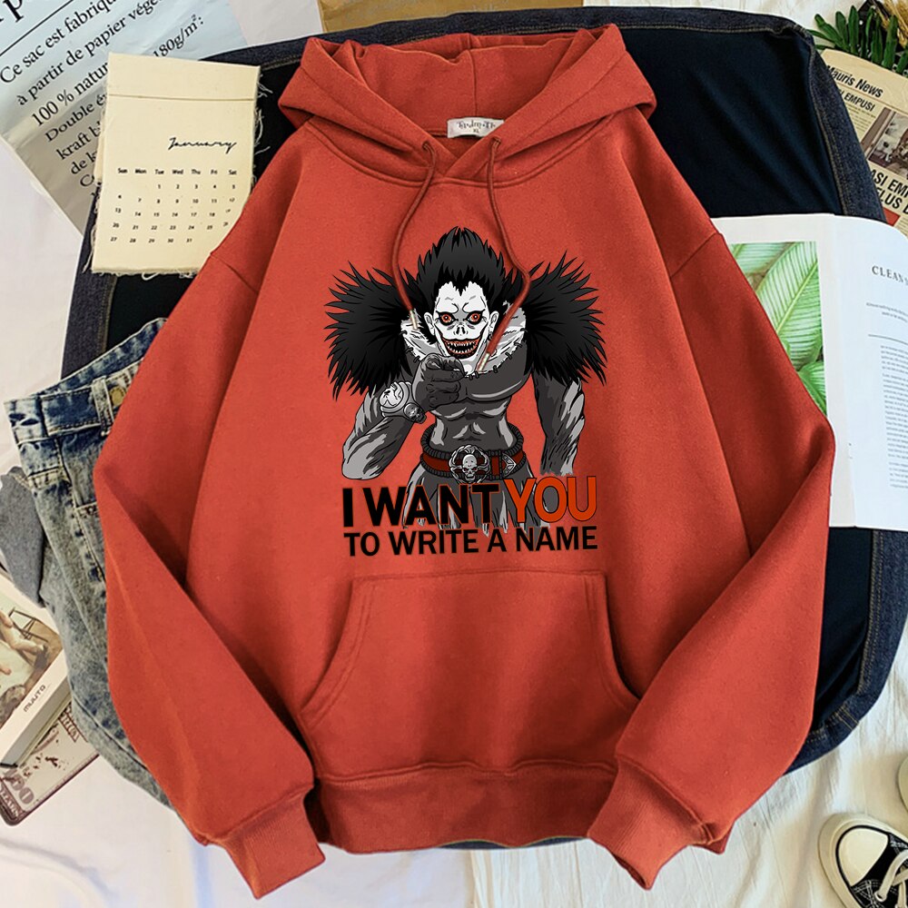 Man Hoodie Japan Anime DN Death Note I Want You Streetwear Trend Hoodie For Mens Street Fashion Hoodies Fleece Sweatshirt Men Man Hoodie Japan Anime DN Death Note I Want You Streetwear Trend Hoodie For Mens Street Fashion Hoodies Fleece Sweatshirt Men
