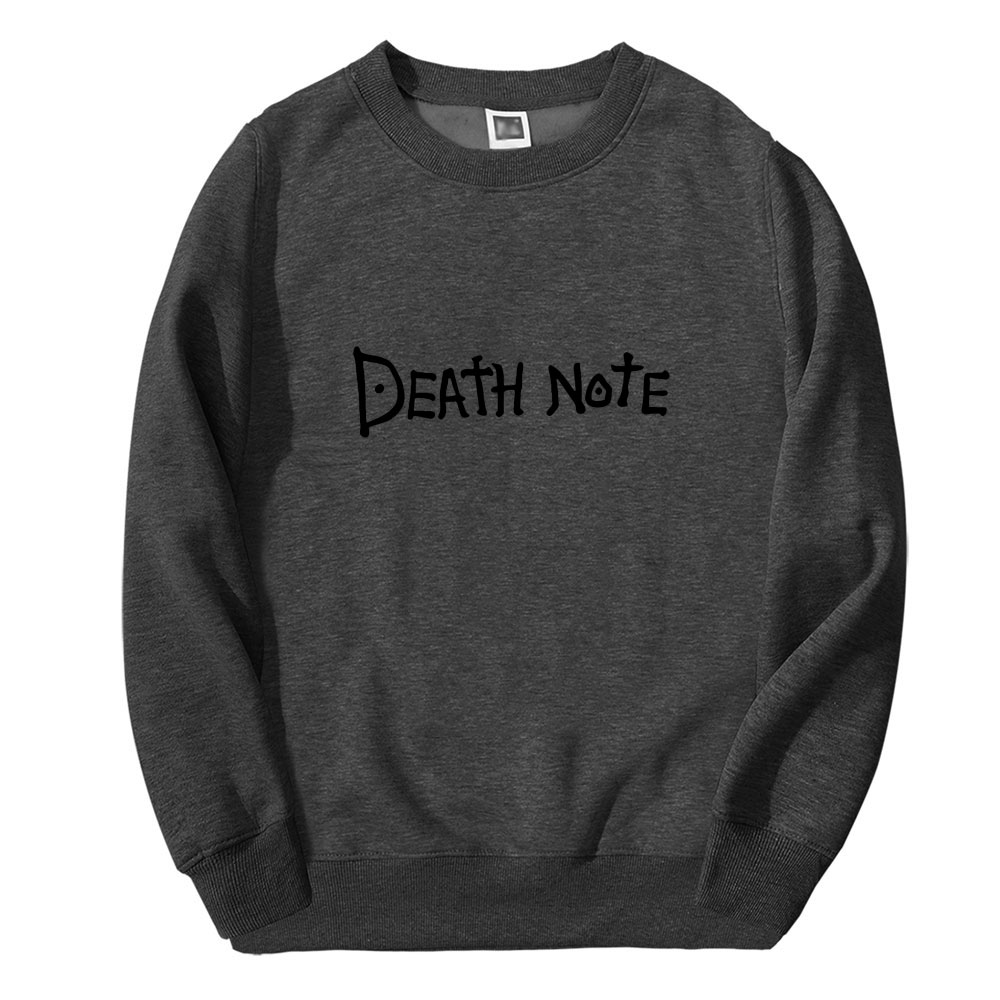 Anime DN Death Note Letter Printed Hoodies Harajuku Hip Hop Streetwear Men Women Hooded Sweatshirt Pullover Round neck Hoodie Tops