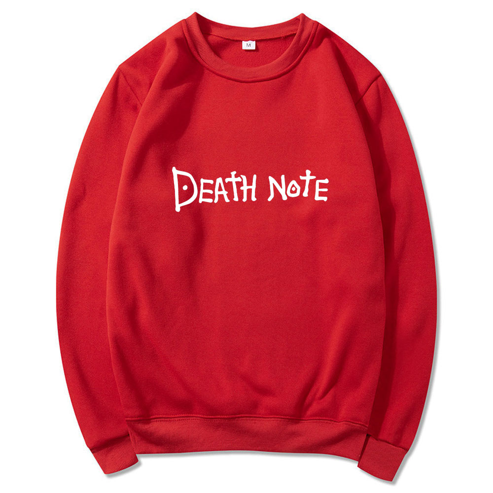 Anime DN Death Note Letter Printed Hoodies Harajuku Hip Hop Streetwear Men Women Hooded Sweatshirt Pullover Round neck Hoodie Tops