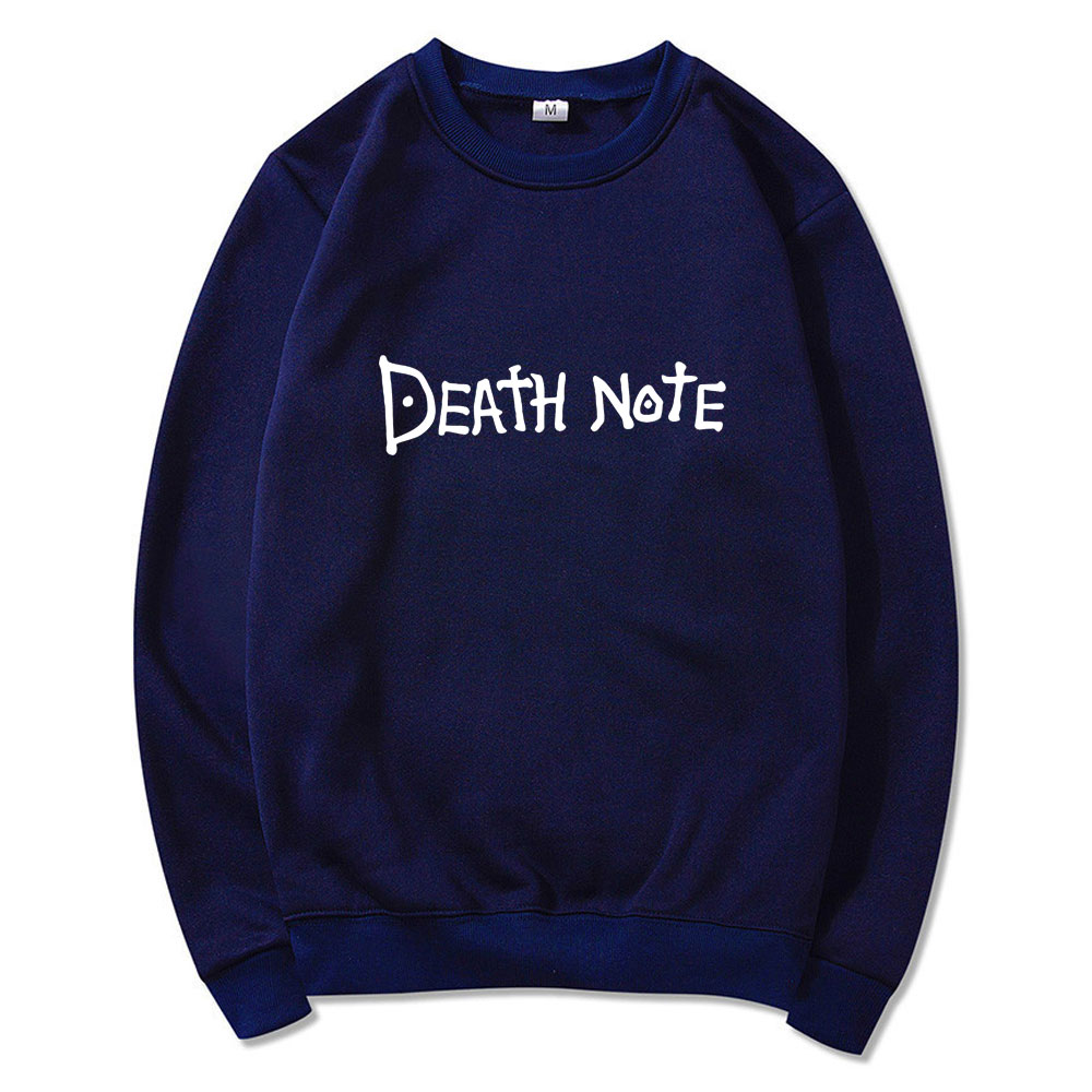 Anime DN Death Note Letter Printed Hoodies Harajuku Hip Hop Streetwear Men Women Hooded Sweatshirt Pullover Round neck Hoodie Tops