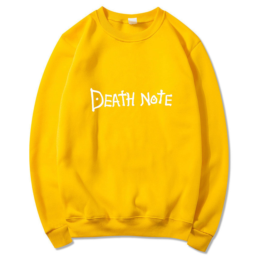 Anime DN Death Note Letter Printed Hoodies Harajuku Hip Hop Streetwear Men Women Hooded Sweatshirt Pullover Round neck Hoodie Tops