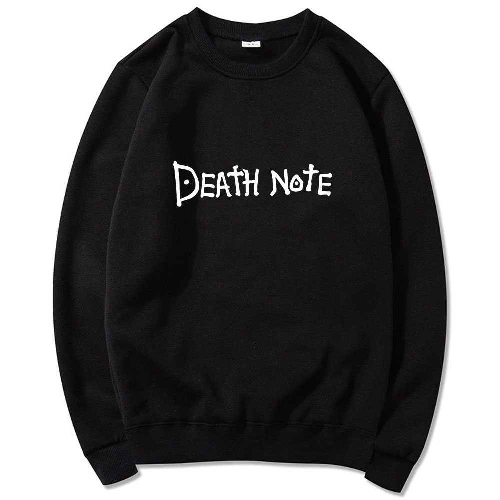 Anime DN Death Note Letter Printed Hoodies Harajuku Hip Hop Streetwear Men Women Hooded Sweatshirt Pullover Round neck Hoodie Tops