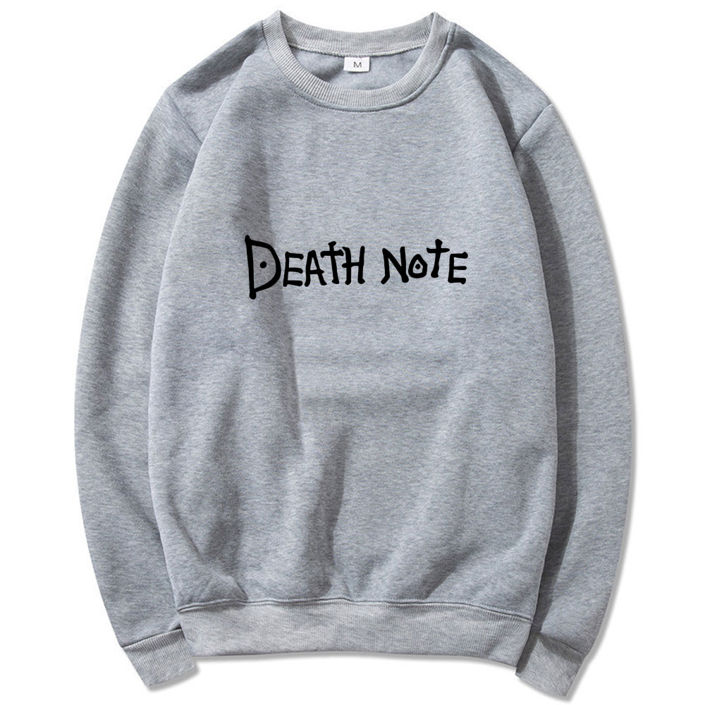 Anime DN Death Note Letter Printed Hoodies Harajuku Hip Hop Streetwear Men Women Hooded Sweatshirt Pullover Round neck Hoodie Tops
