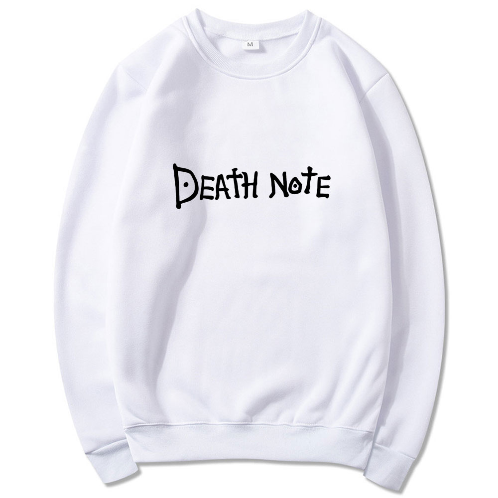 Anime DN Death Note Letter Printed Hoodies Harajuku Hip Hop Streetwear Men Women Hooded Sweatshirt Pullover Round neck Hoodie Tops