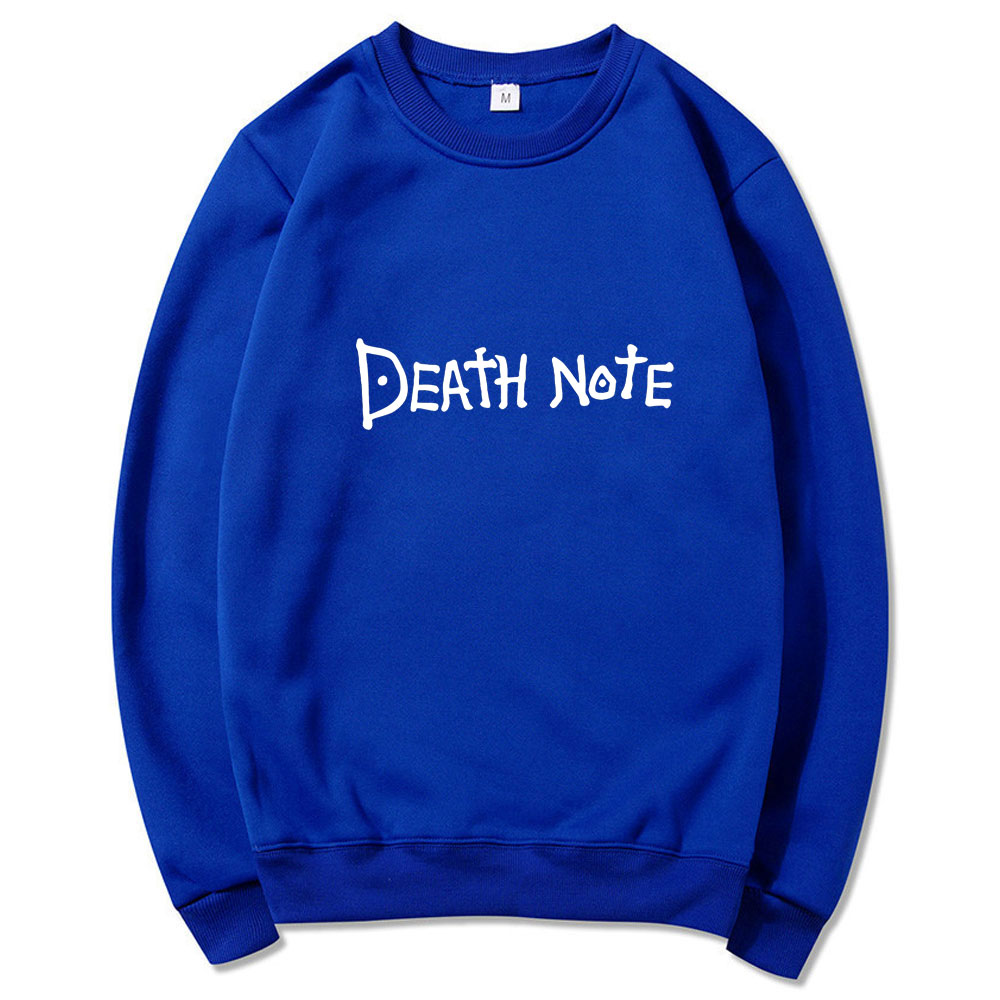 Anime DN Death Note Letter Printed Hoodies Harajuku Hip Hop Streetwear Men Women Hooded Sweatshirt Pullover Round neck Hoodie Tops
