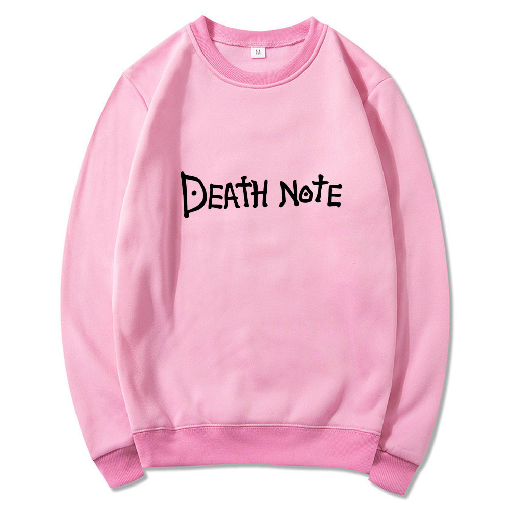 Anime DN Death Note Letter Printed Hoodies Harajuku Hip Hop Streetwear Men Women Hooded Sweatshirt Pullover Round neck Hoodie Tops