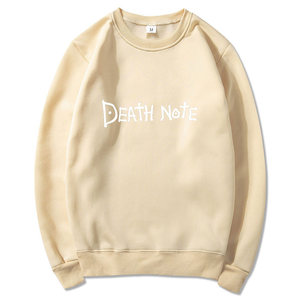 Anime DN Death Note Letter Printed Hoodies Harajuku Hip Hop Streetwear Men Women Hooded Sweatshirt Pullover Round neck Hoodie Tops