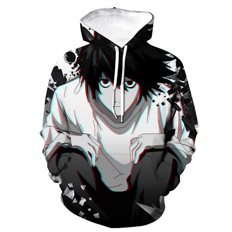Spring Casual Hoodies Anime DN Death Note 3D Printed Hooded Sweatshirt Style Cosplay Pullover Men Women Hip Hop Hoodie Top Clothing