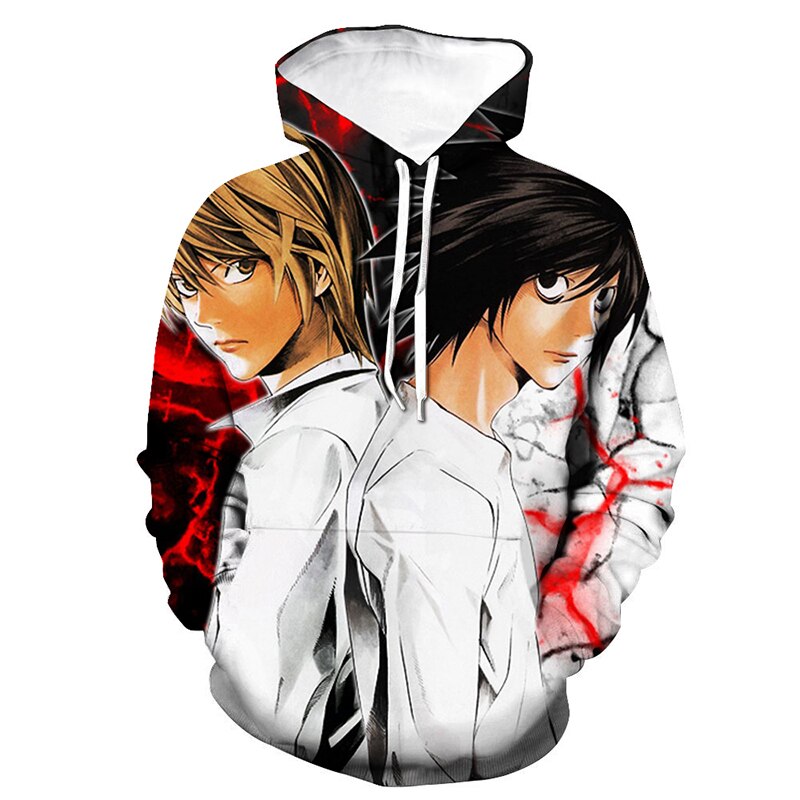 Spring Casual Hoodies Anime DN Death Note 3D Printed Hooded Sweatshirt Style Cosplay Pullover Men Women Hip Hop Hoodie Top Clothing