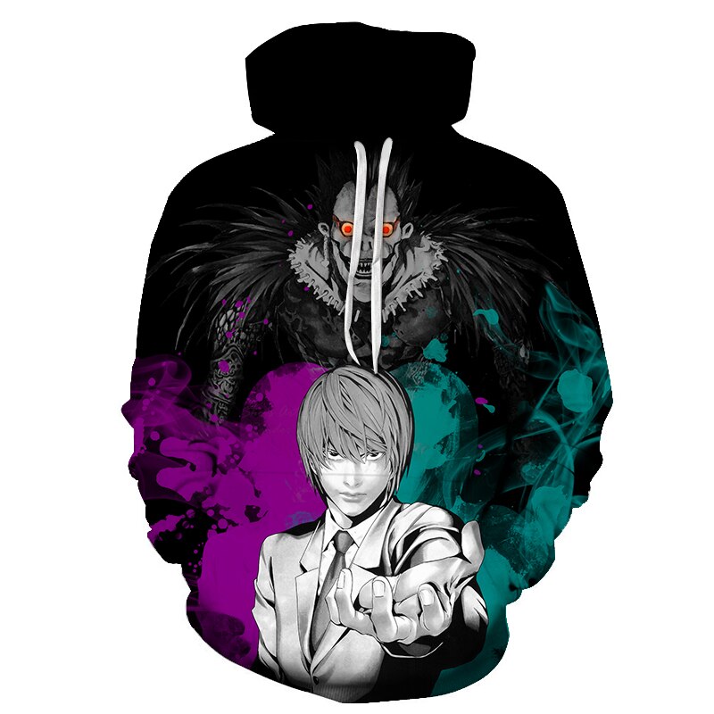 New 3D Print Hoodies Men/women Sweatshirt Anime DN Death Note Letter Long Sleeved Sweatshirts Hip Hop Style Streetwear Fashion New 3D Print Hoodies Men/women Sweatshirt Anime DN Death Note Letter Long Sleeved Sweatshirts Hip Hop Style Streetwear Fashion