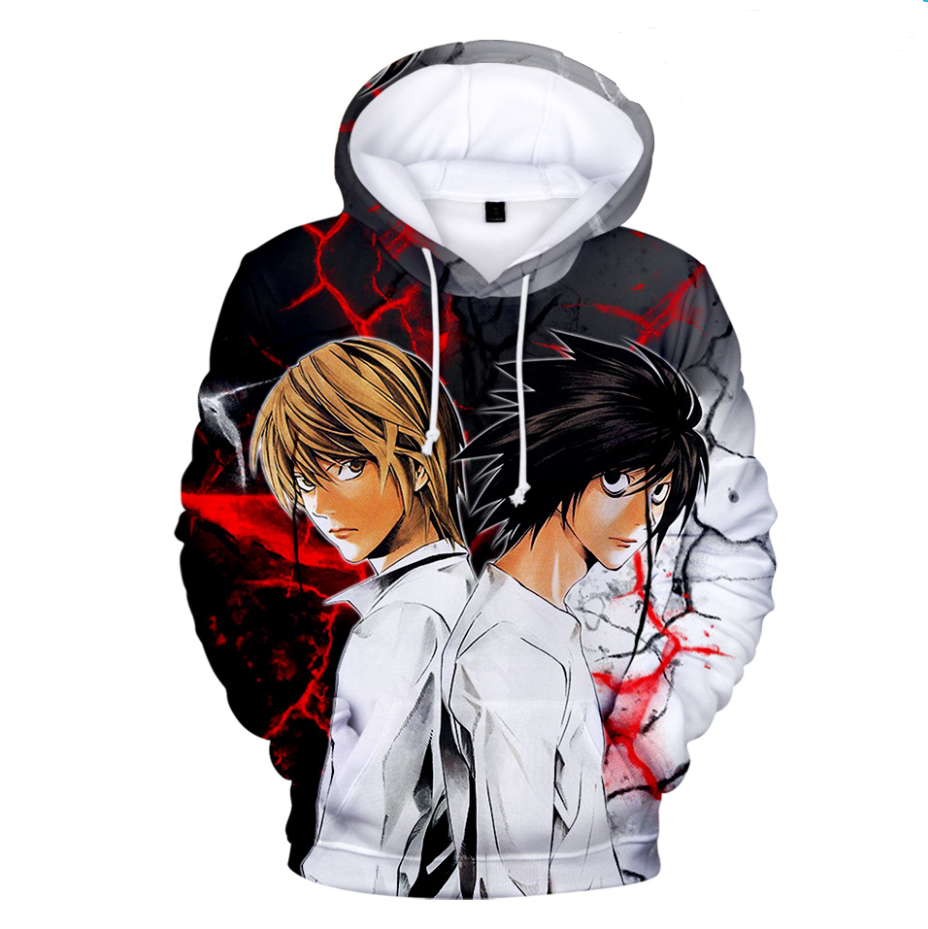 Hoodie Anime DN Death Note Solid Color Letter Print Hoodies Harajuku Streetwear Sweatshirt Boys/girls Pullover Anime DN Death Note Hoodie3D Hoodie Anime DN Death Note Solid Color Letter Print Hoodies Harajuku Streetwear Sweatshirt Boys/girls Pullover Anime DN Death Note Hoodie3D