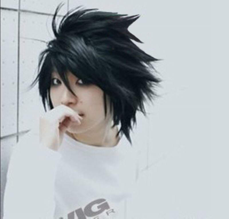 Anime DN Death Note L Short Black Shaggy Layered L.Lawliet Heat Resistant Cosplay Costume Hair Wig + Wig Cap