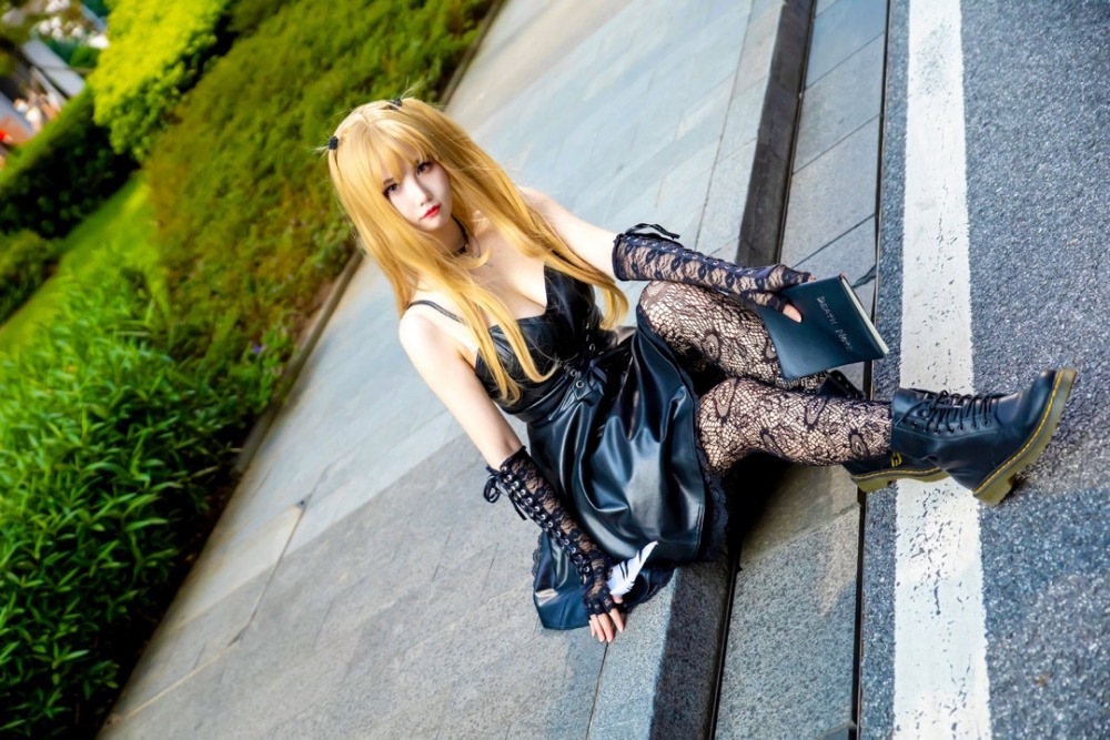 Anime DN Death Note Misa Amane Imitation Leather Dress Sexy Uniform Cosplay Costumes full set gift necklace 11 Anime DN Death Note Misa Amane Imitation Leather Dress Sexy Uniform Cosplay Costumes full set gift necklace 11