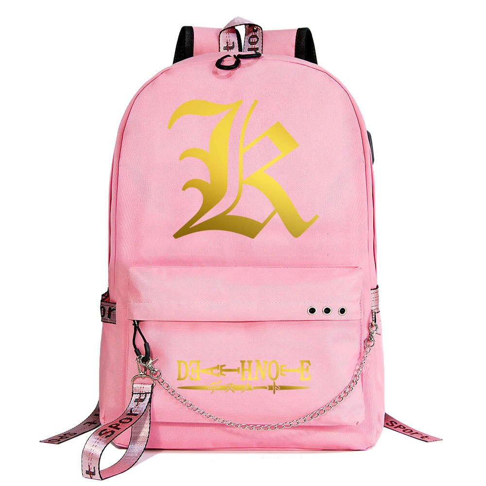 Anime DN Death Note Backpack For Teenager Kids Schoolbags Women Men With USB Charging Chain Bundle Backpack Daily Travel Bags