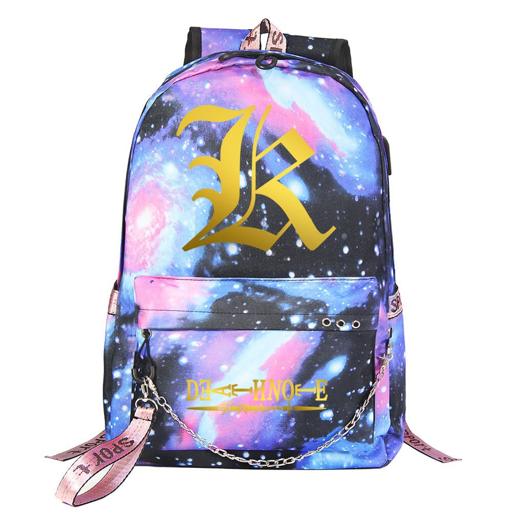 Anime DN Death Note Backpack For Teenager Kids Schoolbags Women Men With USB Charging Chain Bundle Backpack Daily Travel Bags