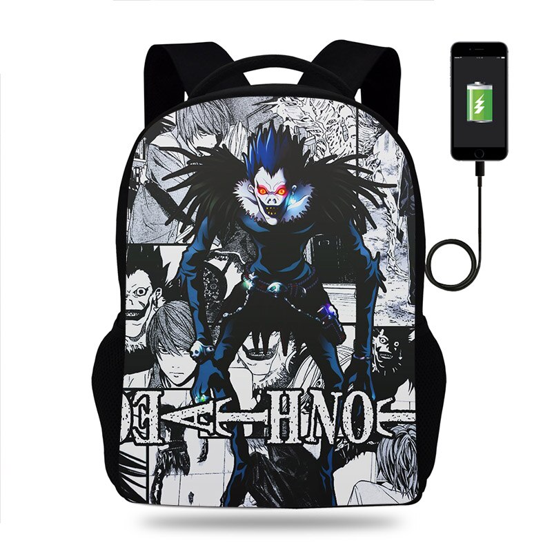 Anime DN Death Note Backpack Boy Girl School Bag Kid Teenager USB Charging Travel Backpack Men Women Schoolbag Rucksack Mochila Anime DN Death Note Backpack Boy Girl School Bag Kid Teenager USB Charging Travel Backpack Men Women Schoolbag Rucksack Mochila
