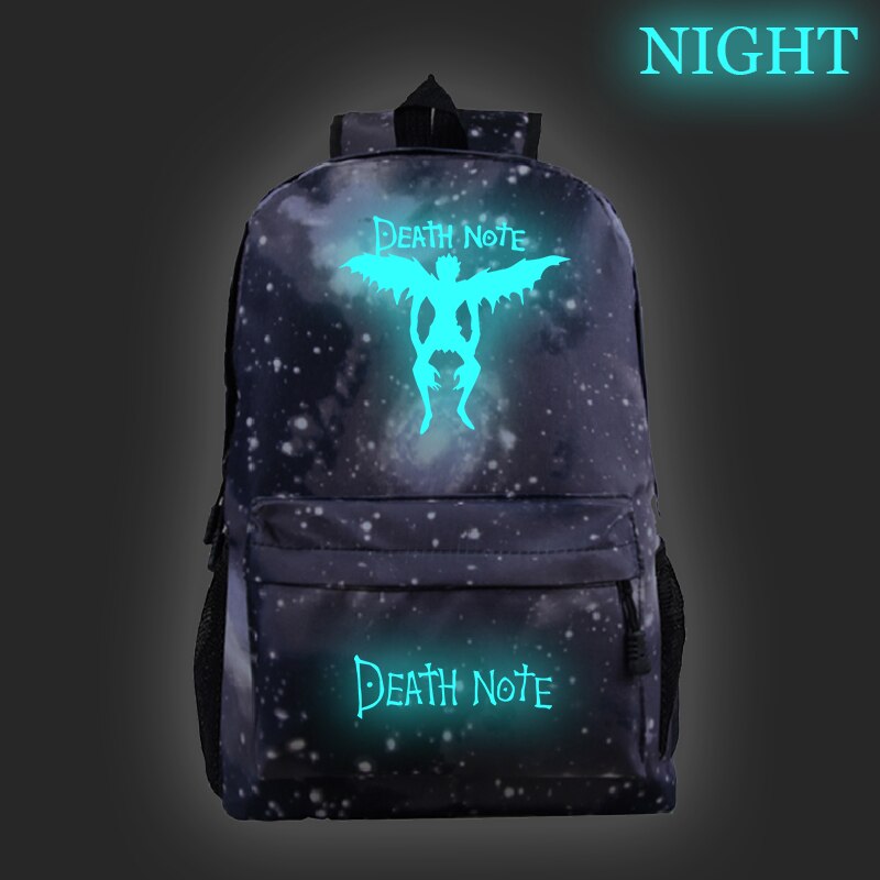 Movies Anime DN Death Note Luminous Backpack Children School Bag DEATH NOTE Logo Prints Teens Book Bag Students Rucksack Mochilas Movies Anime DN Death Note Luminous Backpack Children School Bag DEATH NOTE Logo Prints Teens Book Bag Students Rucksack Mochilas