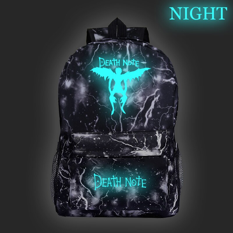 Movies Anime DN Death Note Luminous Backpack Children School Bag DEATH NOTE Logo Prints Teens Book Bag Students Rucksack Mochilas Movies Anime DN Death Note Luminous Backpack Children School Bag DEATH NOTE Logo Prints Teens Book Bag Students Rucksack Mochilas