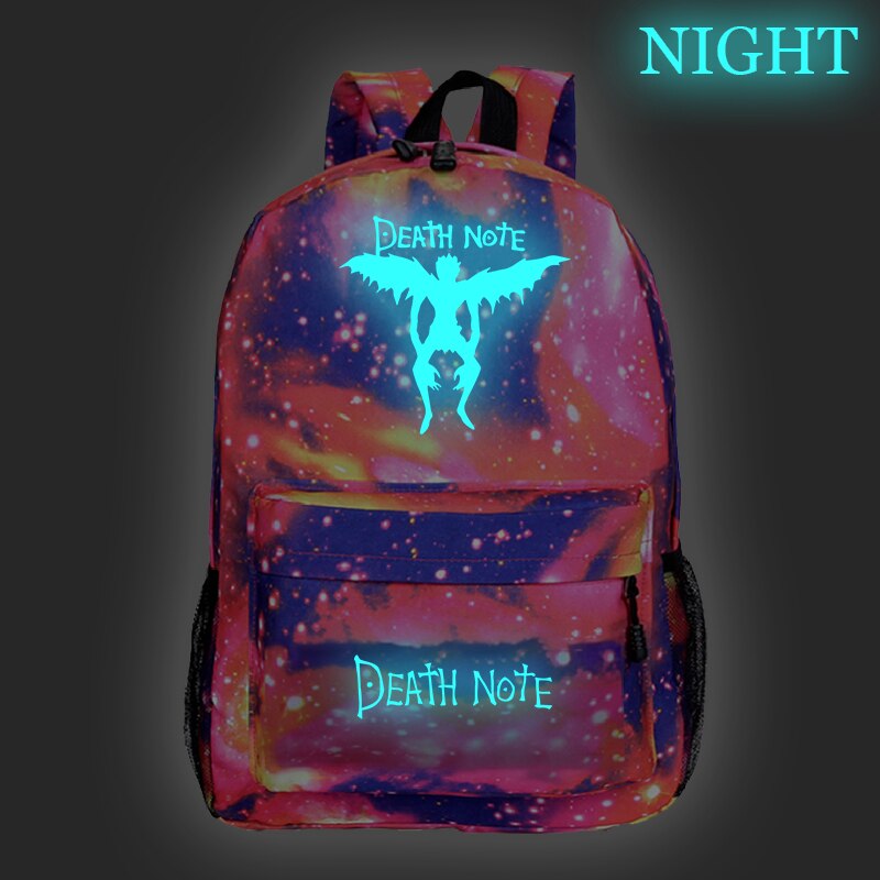 Movies Anime DN Death Note Luminous Backpack Children School Bag DEATH NOTE Logo Prints Teens Book Bag Students Rucksack Mochilas Movies Anime DN Death Note Luminous Backpack Children School Bag DEATH NOTE Logo Prints Teens Book Bag Students Rucksack Mochilas
