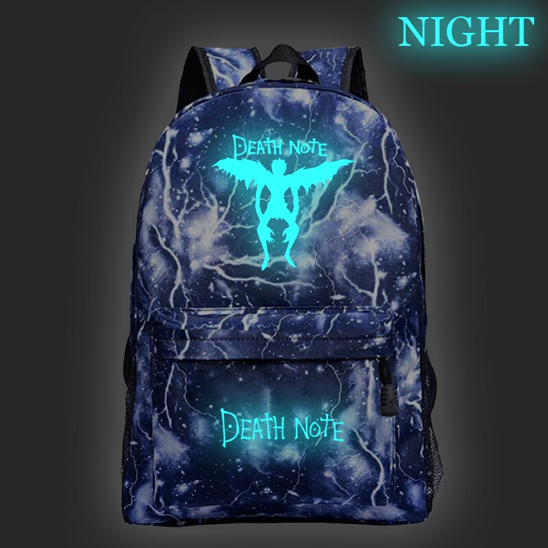 Movies Anime DN Death Note Luminous Backpack Children School Bag DEATH NOTE Logo Prints Teens Book Bag Students Rucksack Mochilas Movies Anime DN Death Note Luminous Backpack Children School Bag DEATH NOTE Logo Prints Teens Book Bag Students Rucksack Mochilas