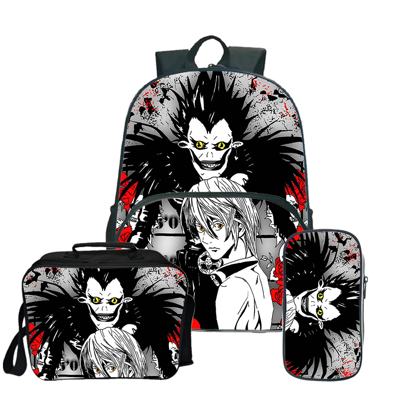 Waterproof Women Backpack Female High Quality School Bag for Teenage Girls Anime DN Death Note Travel Backpack College Book Mochila 3pcs Waterproof Women Backpack Female High Quality School Bag for Teenage Girls Anime DN Death Note Travel Backpack College Book Mochila 3pcs