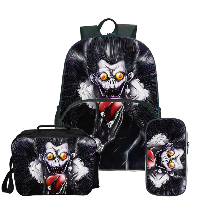 Waterproof Women Backpack Female High Quality School Bag for Teenage Girls Anime DN Death Note Travel Backpack College Book Mochila 3pcs Waterproof Women Backpack Female High Quality School Bag for Teenage Girls Anime DN Death Note Travel Backpack College Book Mochila 3pcs