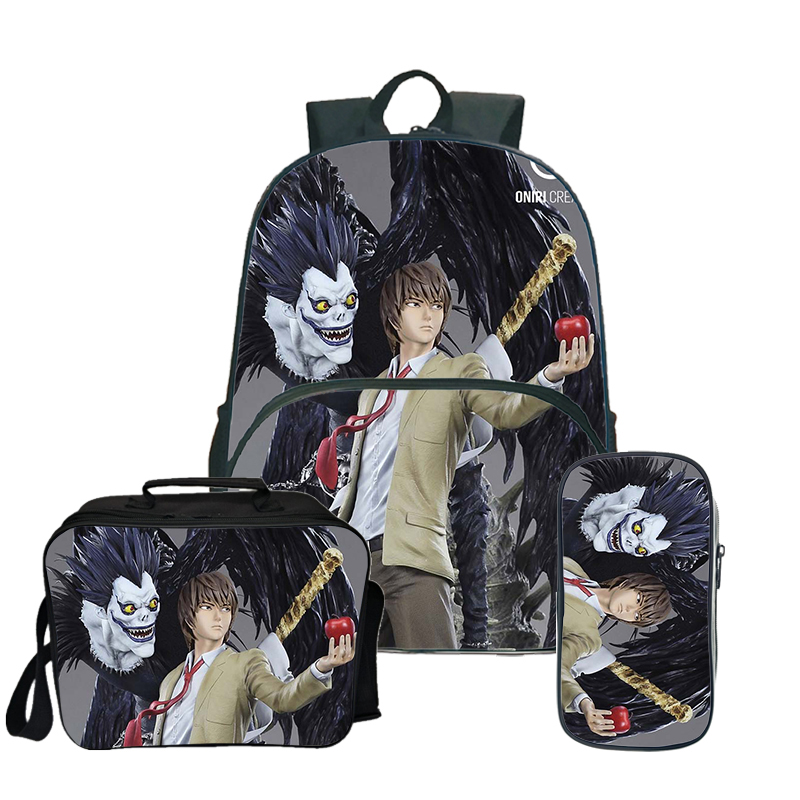 Waterproof Women Backpack Female High Quality School Bag for Teenage Girls Anime DN Death Note Travel Backpack College Book Mochila 3pcs Waterproof Women Backpack Female High Quality School Bag for Teenage Girls Anime DN Death Note Travel Backpack College Book Mochila 3pcs