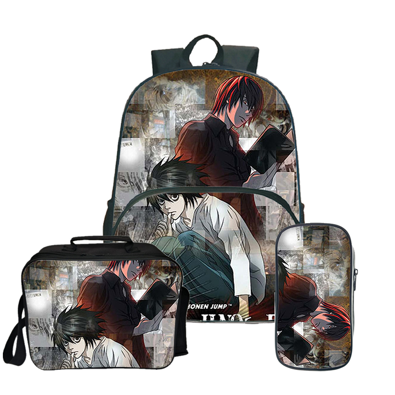 Waterproof Women Backpack Female High Quality School Bag for Teenage Girls Anime DN Death Note Travel Backpack College Book Mochila 3pcs Waterproof Women Backpack Female High Quality School Bag for Teenage Girls Anime DN Death Note Travel Backpack College Book Mochila 3pcs