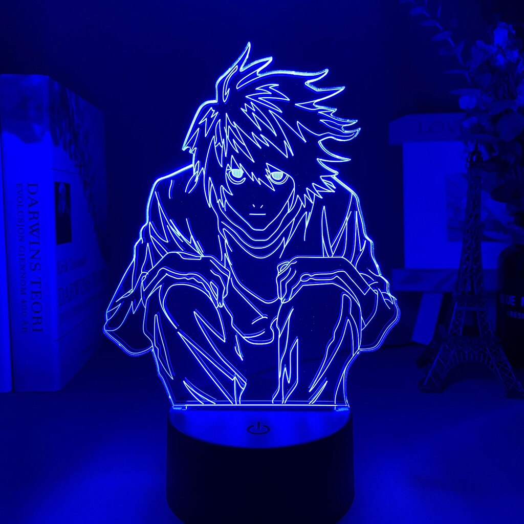 Manga Anime DN Death Note L Lawliet Figure Led Night Light for Room Store Decor Idea Cool Kids Child Bedroom Table Lamp Ryuk Figure