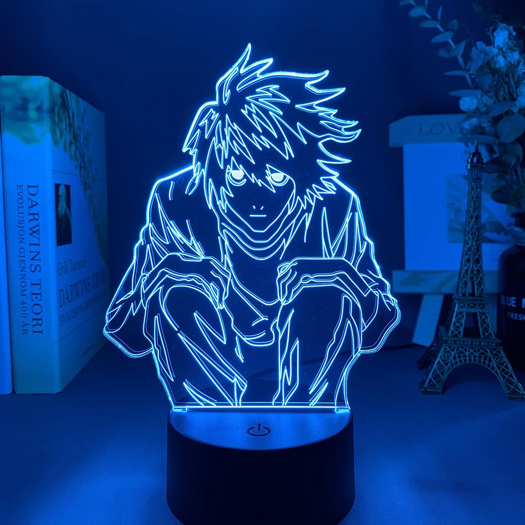 Manga Anime DN Death Note L Lawliet Figure Led Night Light for Room Store Decor Idea Cool Kids Child Bedroom Table Lamp Ryuk Figure