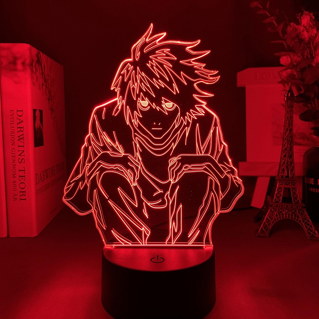 Manga Anime DN Death Note L Lawliet Figure Led Night Light for Room Store Decor Idea Cool Kids Child Bedroom Table Lamp Ryuk Figure