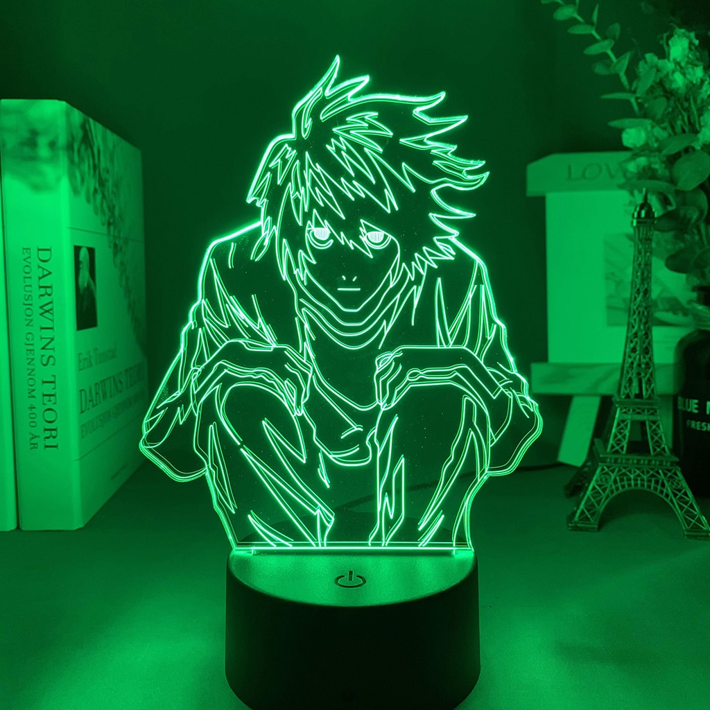 Manga Anime DN Death Note L Lawliet Figure Led Night Light for Room Store Decor Idea Cool Kids Child Bedroom Table Lamp Ryuk Figure
