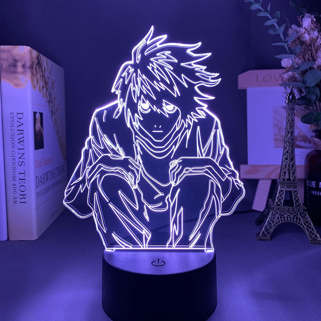 Manga Anime DN Death Note L Lawliet Figure Led Night Light for Room Store Decor Idea Cool Kids Child Bedroom Table Lamp Ryuk Figure
