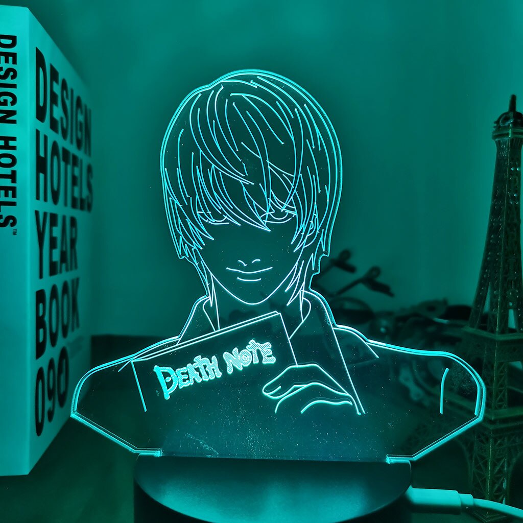 Yagami Light Figure Acrylic LED Night Light Gift Anime DN Death Note Lamp for Kid Bedroom Decor Lighting Childrens Room Nightlight