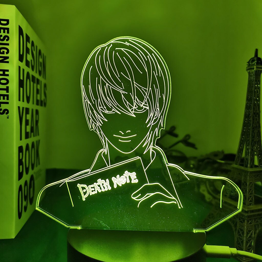 Yagami Light Figure Acrylic LED Night Light Gift Anime DN Death Note Lamp for Kid Bedroom Decor Lighting Childrens Room Nightlight